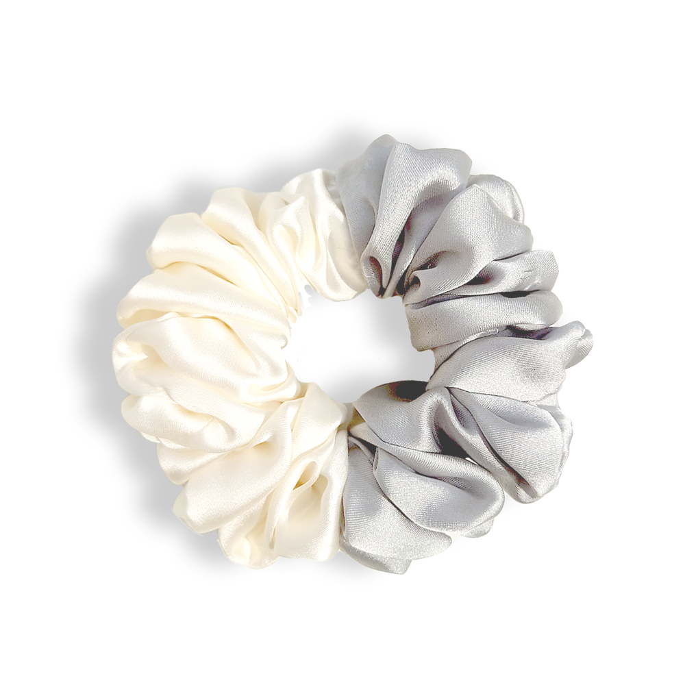 Two Tone Silk Scrunchie L #1