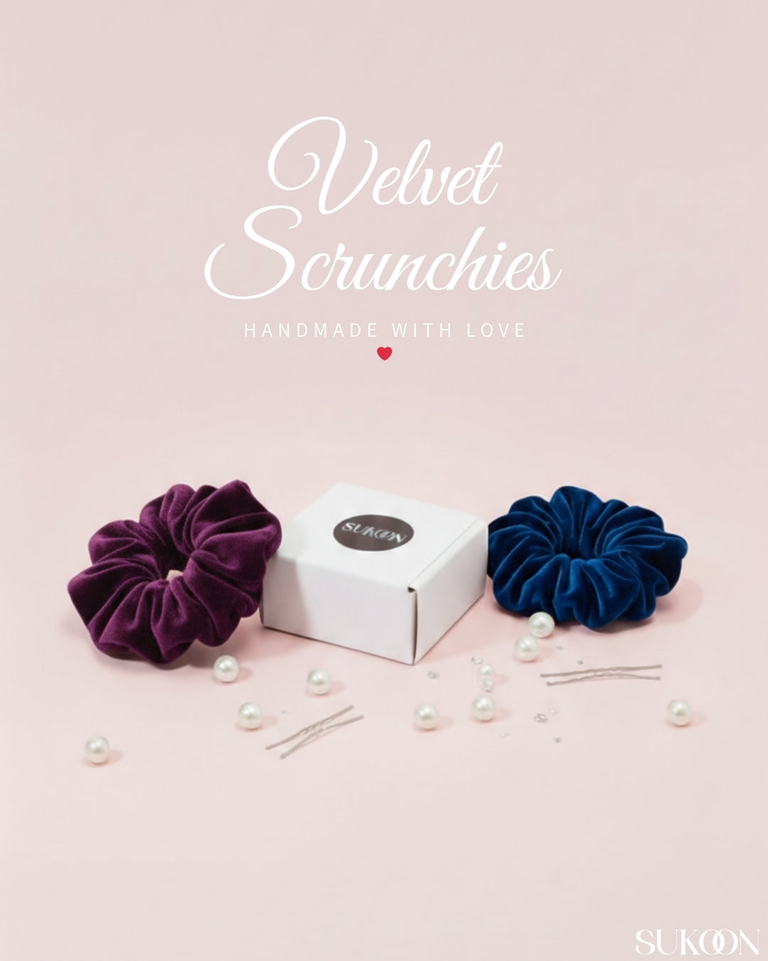 Box of Velvet Hair Scrunchies