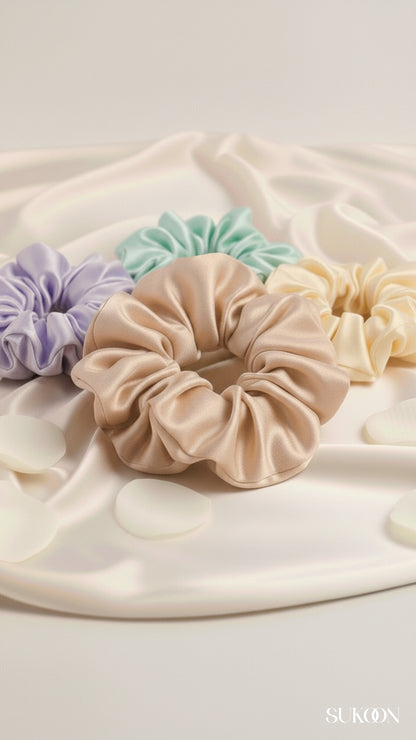 Box of 24 Colors Silk Scrunchies - L