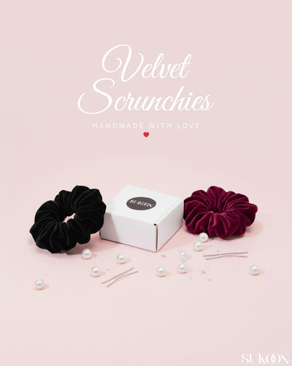 Box of Velvet Hair Scrunchies