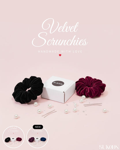 Box of Velvet Hair Scrunchies