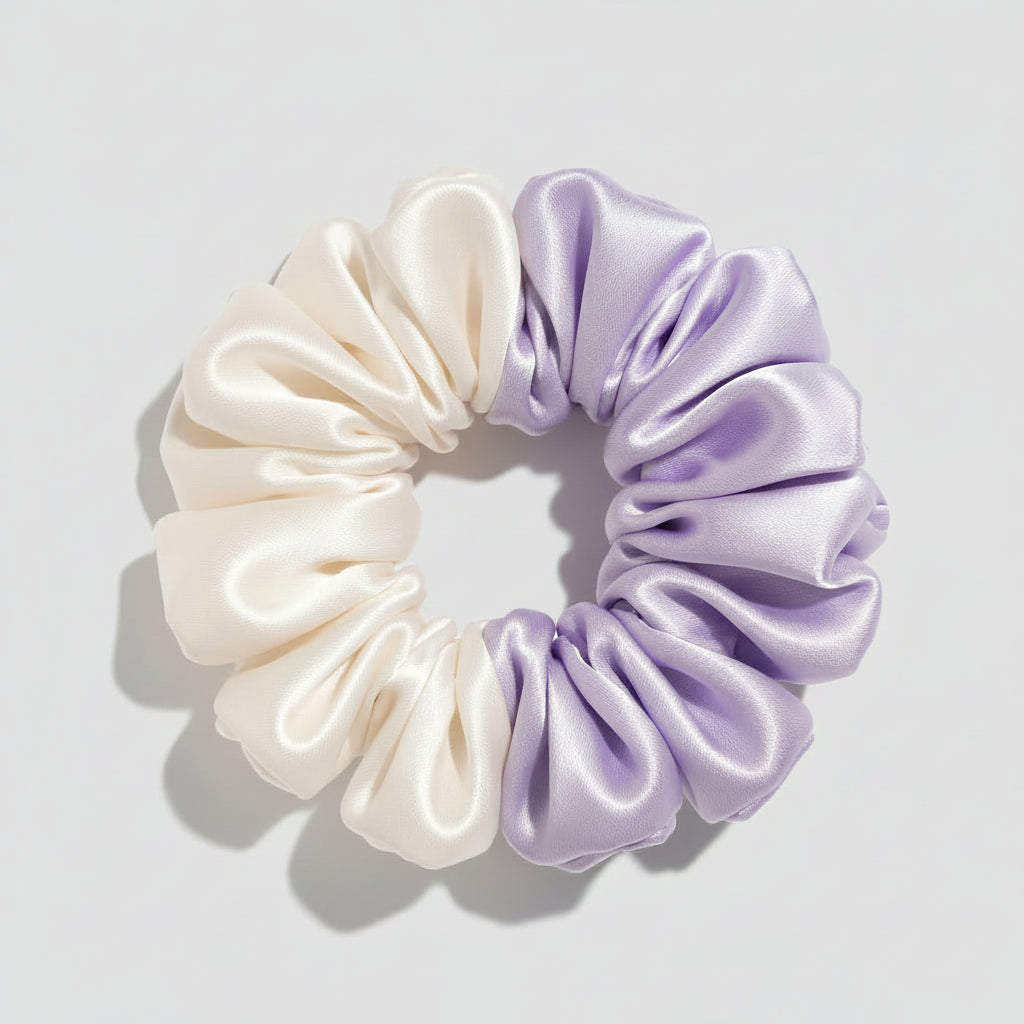 Two Tone Silk Scrunchie L #4
