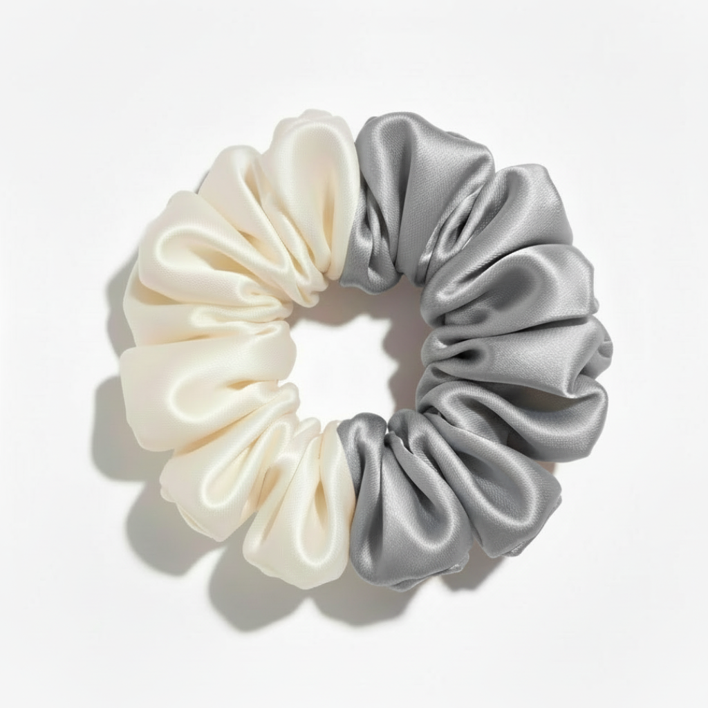 Two Tone Silk Scrunchie L #1