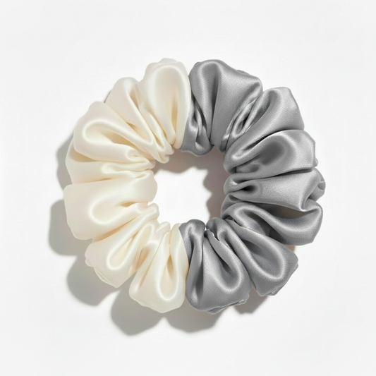 Two Tone Silk Scrunchie L #1