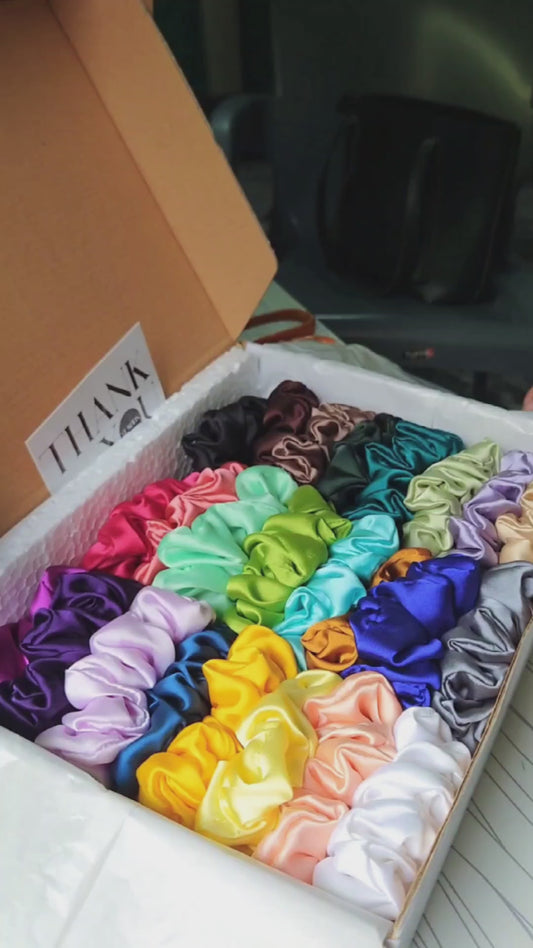 Box of 24 & 48 Handmade Silk Scrunchies