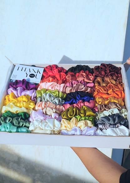 Box of 24 & 48 Handmade Silk Scrunchies